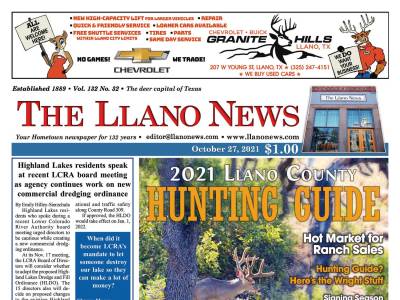 Newspaper cover for The Llano News