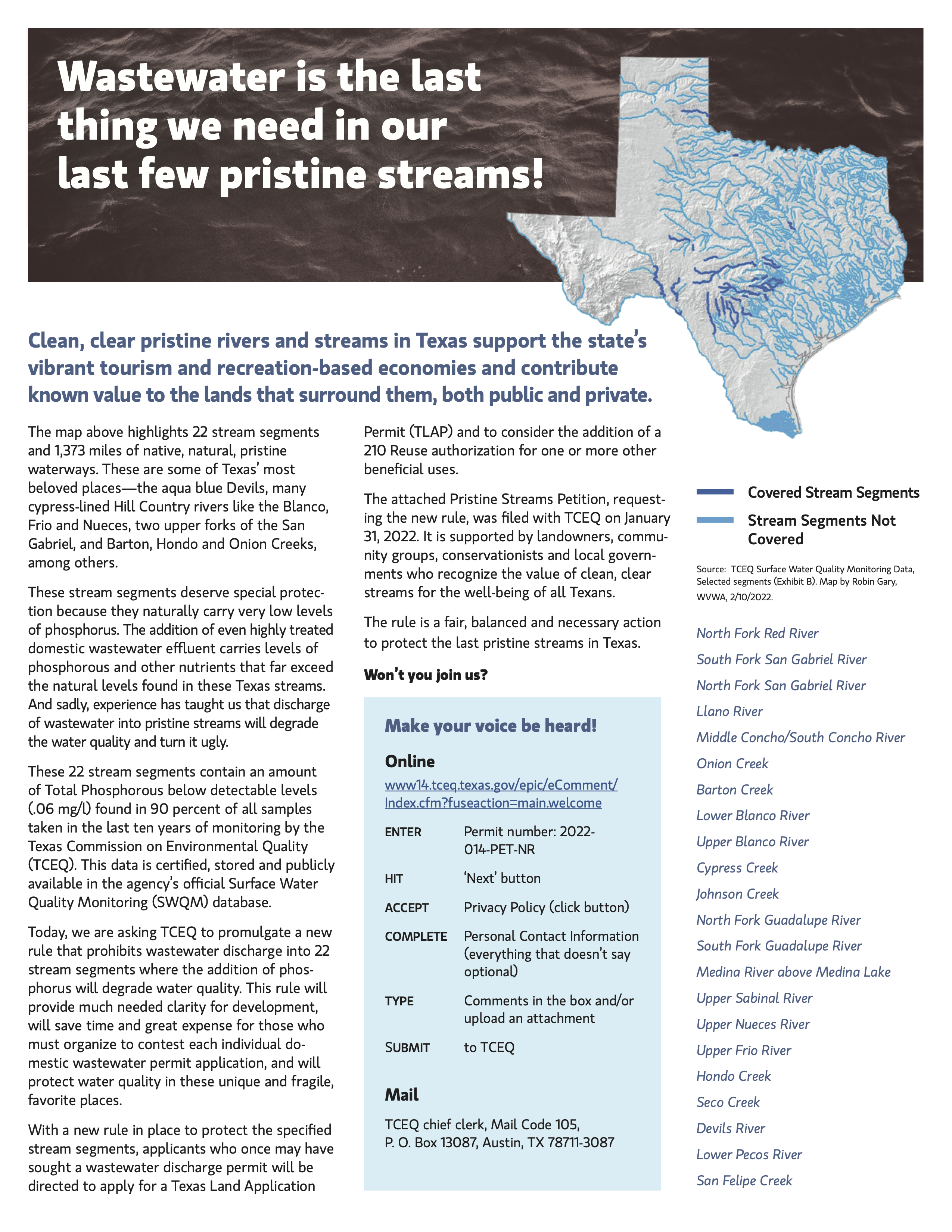 Image of Pristine Streams one-pager. Click to open the PDF.