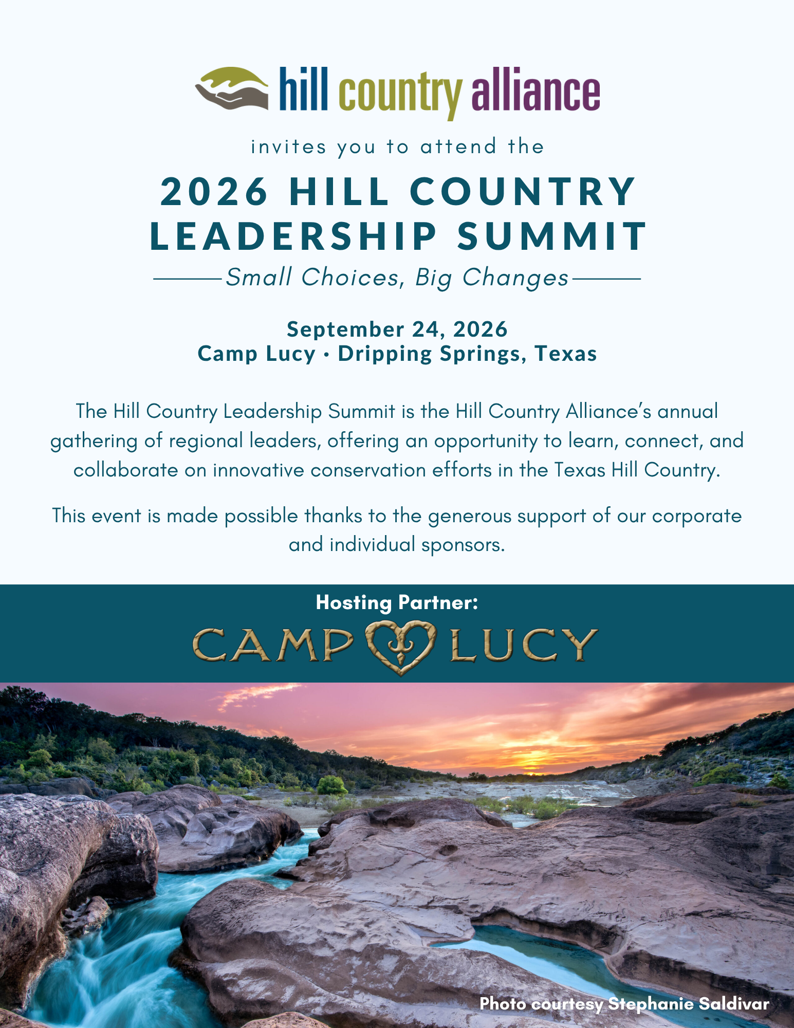 Front cover of 2022 Hill Country Leadership Summit Sponsorship Packet - click to read PDF outlining sponsorship levels.