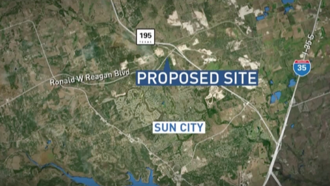 The proposal puts the location of the plant near Ronald Reagan and 195 (CBS Austin).