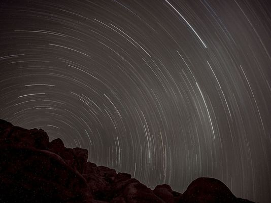 Star trails over the Hill Country