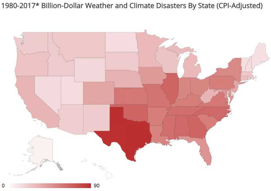 Climate disaster maps shows Texas is clearly the most apocalyptic state in the nation