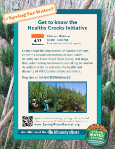 Click to view Healthy Creeks Initiative Flyer - happening 4/13/2022