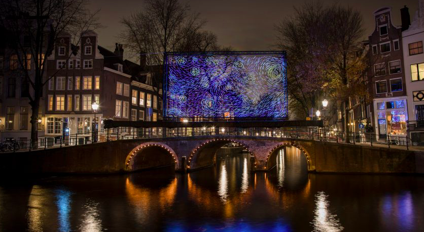 Van Gogh’s Starry Night reimagined as Amsterdam Light Festival installation