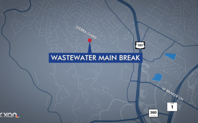 Austin wastewater main break causes 100,000-gallon sewage spill
