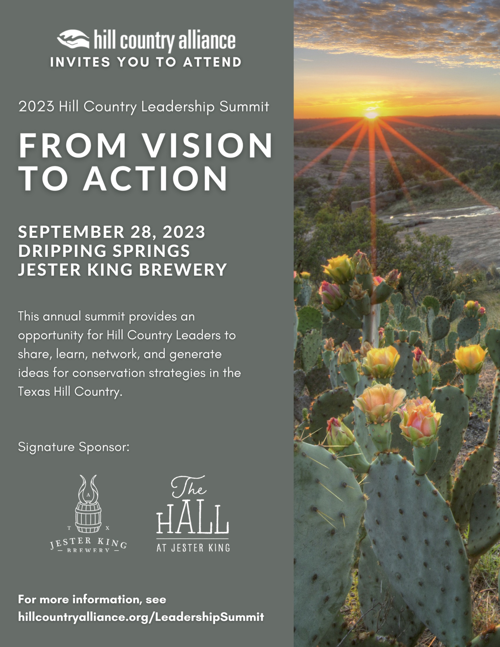Front cover of 2022 Hill Country Leadership Summit Sponsorship Packet - click to read PDF outlining sponsorship levels.
