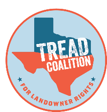Texas Real Estate Advocacy and Defense Coalition (TREAD) logo shows the state of Texas
