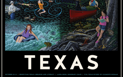 Clemente Guzman’s celebration of river life selected for 2021 Texas Book Festival poster art