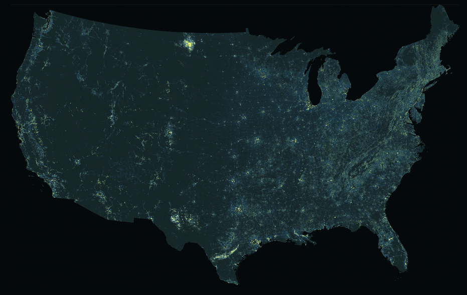 Where light pollution is seeping into the rural night sky