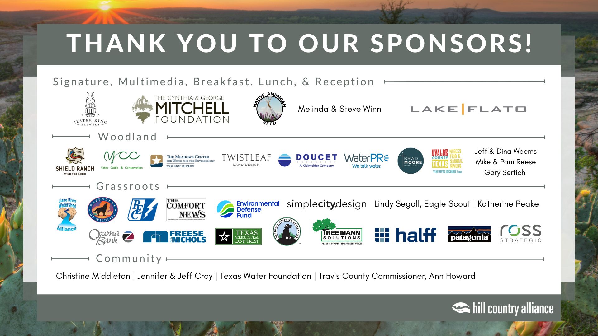 Front cover of 2022 Hill Country Leadership Summit Sponsorship Packet - click to read PDF outlining sponsorship levels.