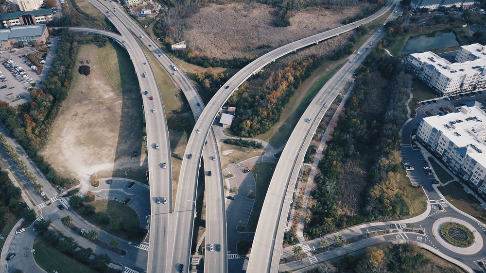 A complicated highway overpass