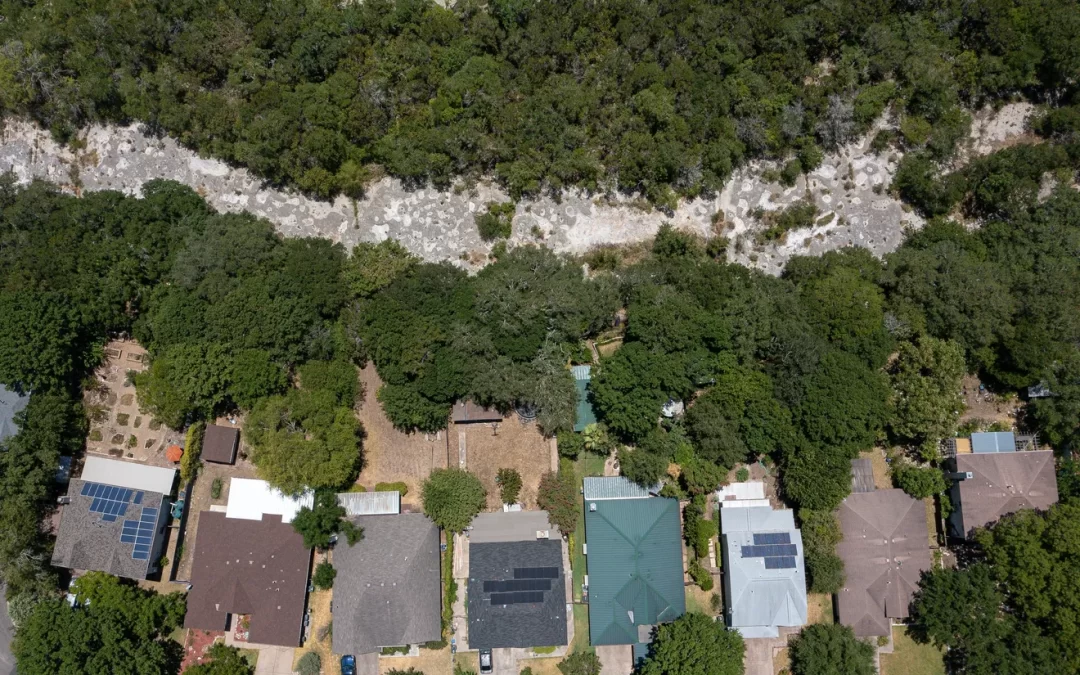 Parts of Slaughter Creek sit completely dry near a neighborhood in South Austin on June 24. Credit - Aaron Martinez - Austin American Statesman